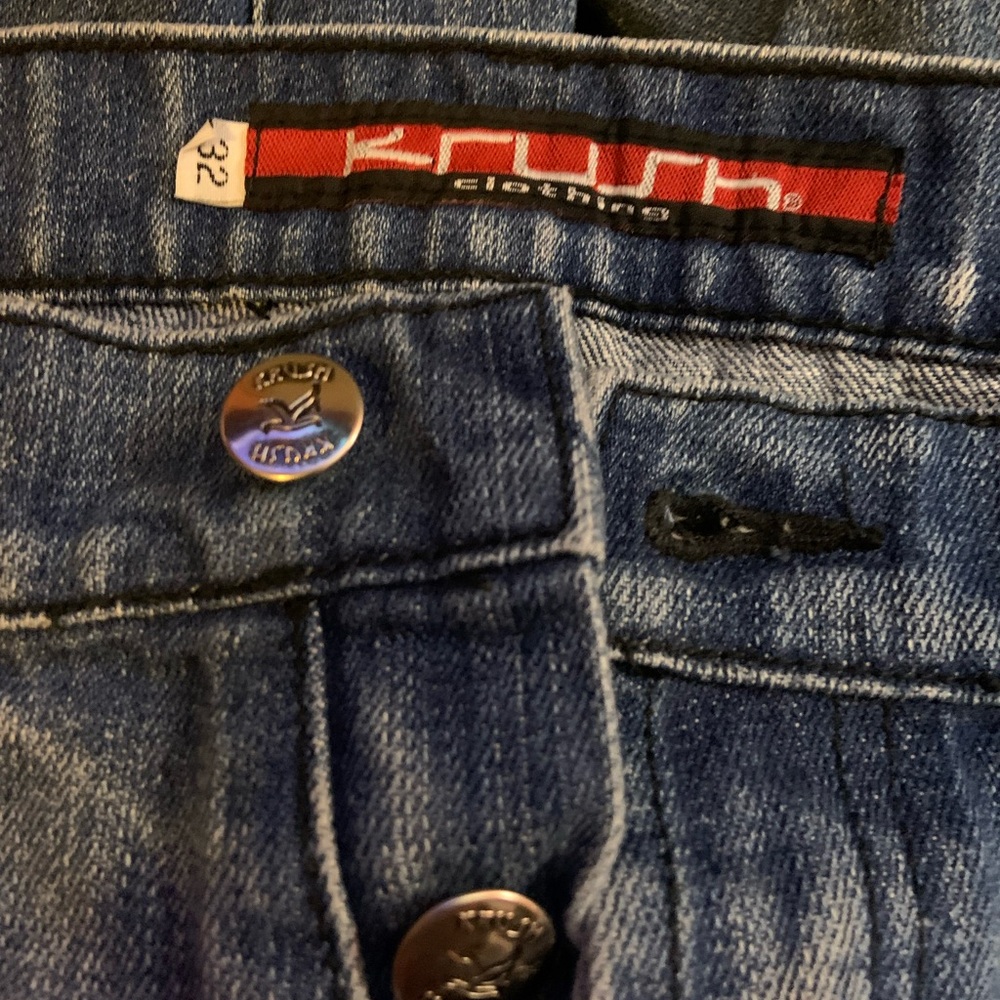 Vintage Krush Brand Jeans Size 32 Button Fly 100% Cotton Made in USA!